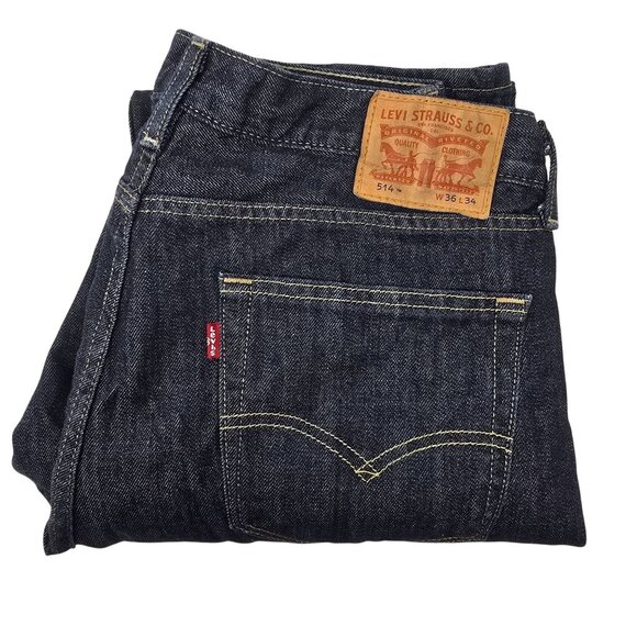 Levis 514 Blue Jeans‎ Size 36X34 Men's Straight Leg Blue Denim 2014 - Picture 1 of 7